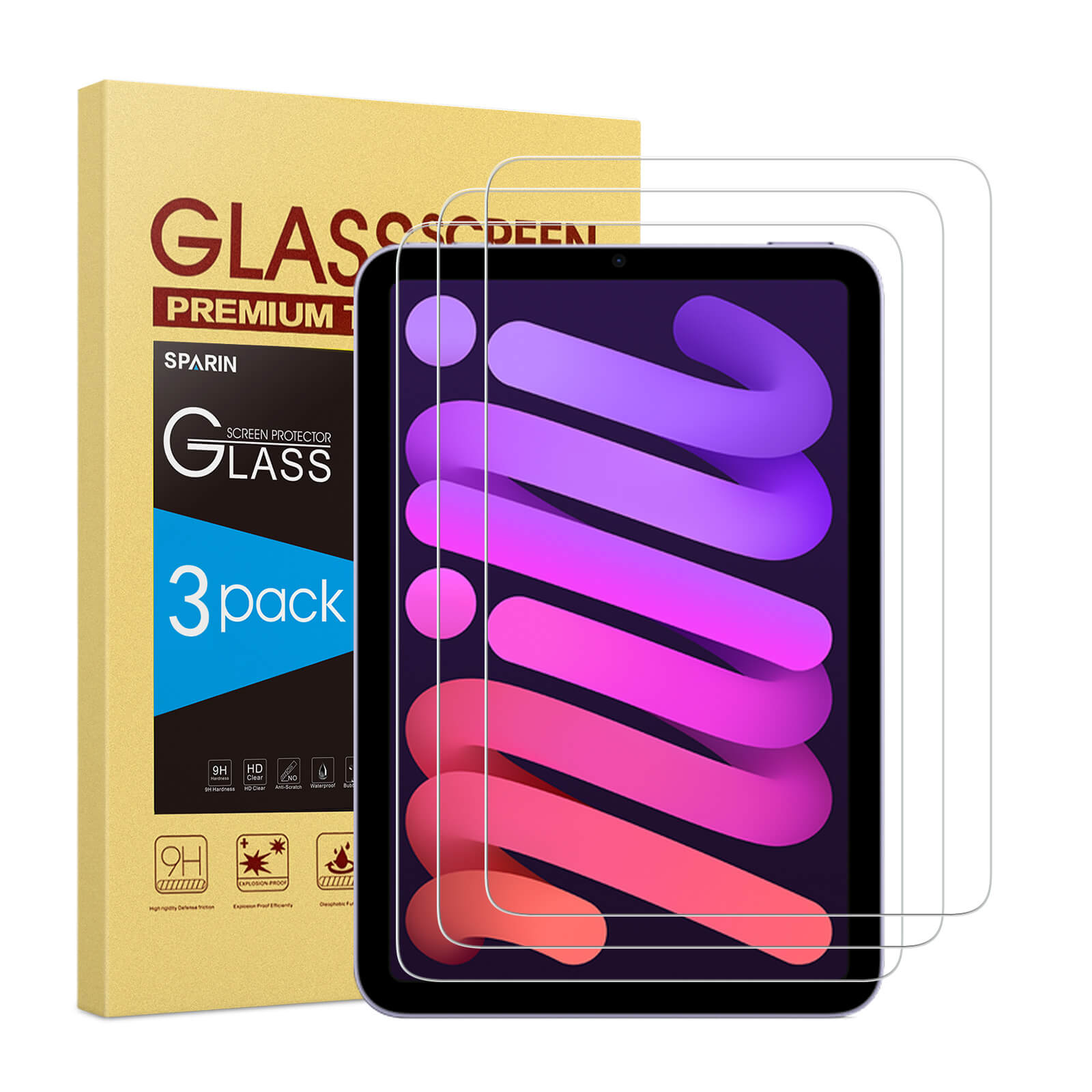 SPARIN 3 Pack Screen Protector Compatible avec iPad Maroc