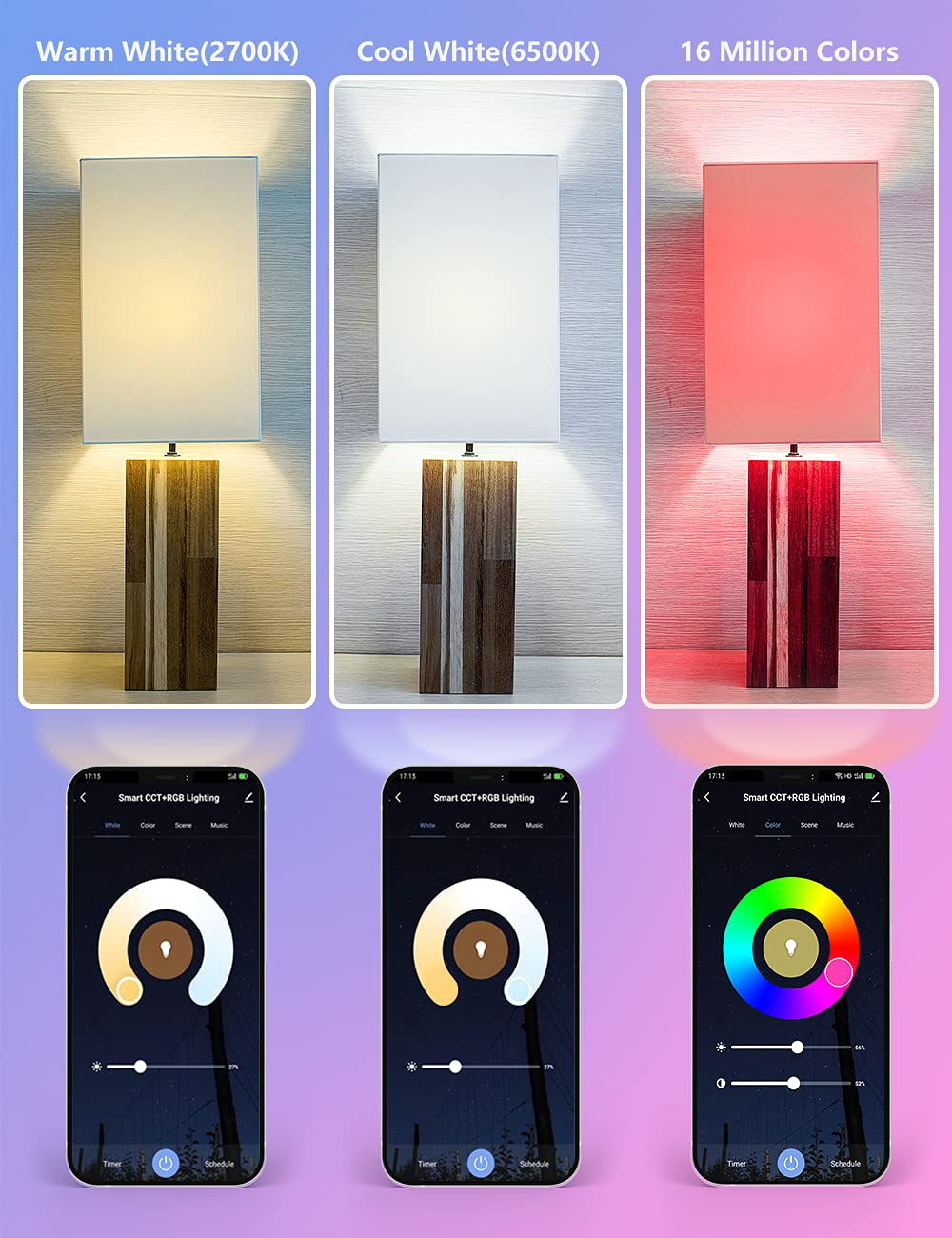 Maxcio Smart Bulb E14  RGB Scene Mode, Voice & APP Control