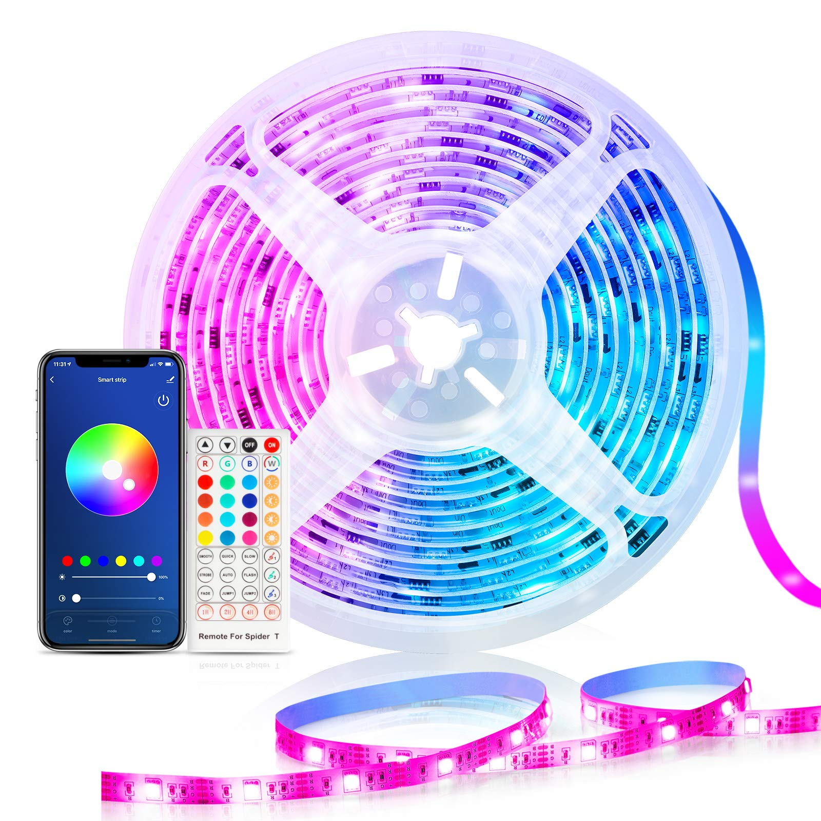 Maxcio RGB LED Strip Smart RGB DIY Mode, Music Sync