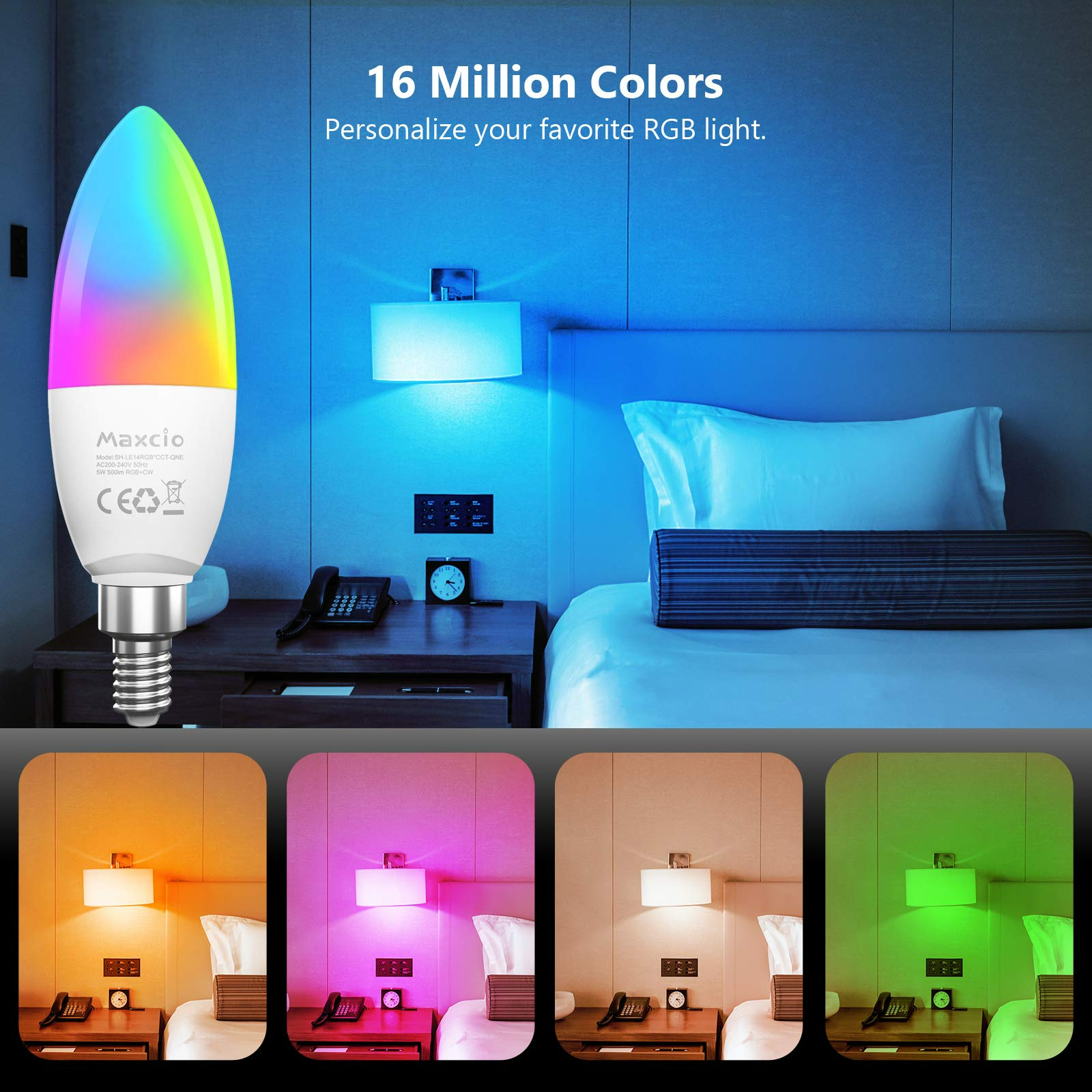 Deltaco Smart Home RGB LED Light E14 WiFI 5W