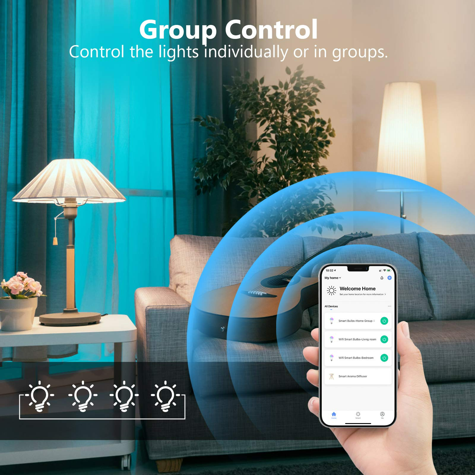 Maxcio Smart Bulb E14  RGB Scene Mode, Voice & APP Control