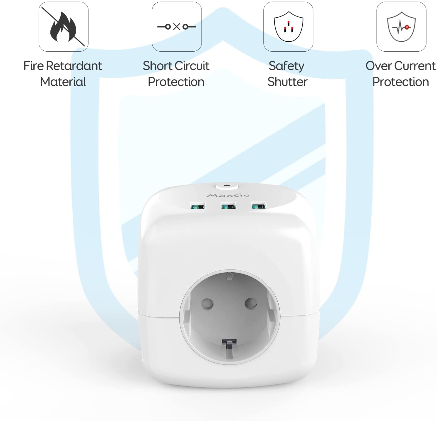 PowerCube-Cubic shaped 4 outlet plug with a switch-Original Remote –